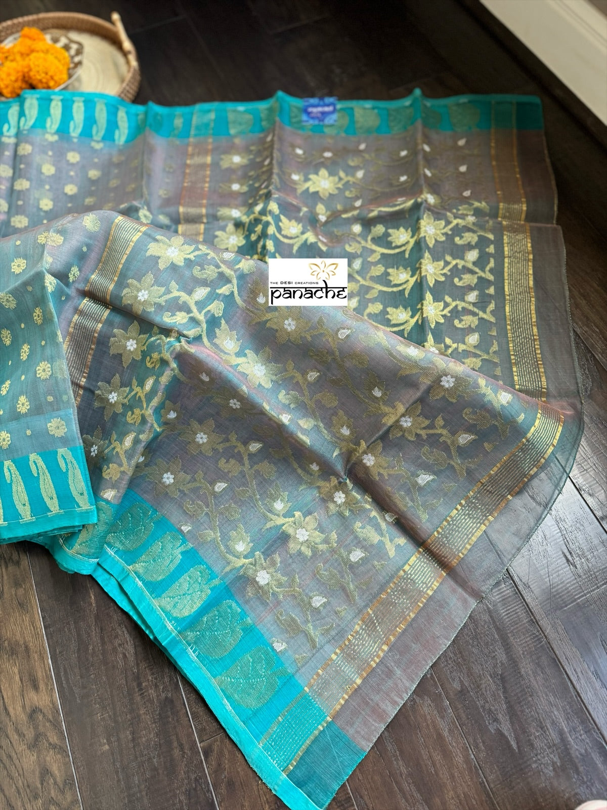 Muslin Jamdaani - Grey Firozi