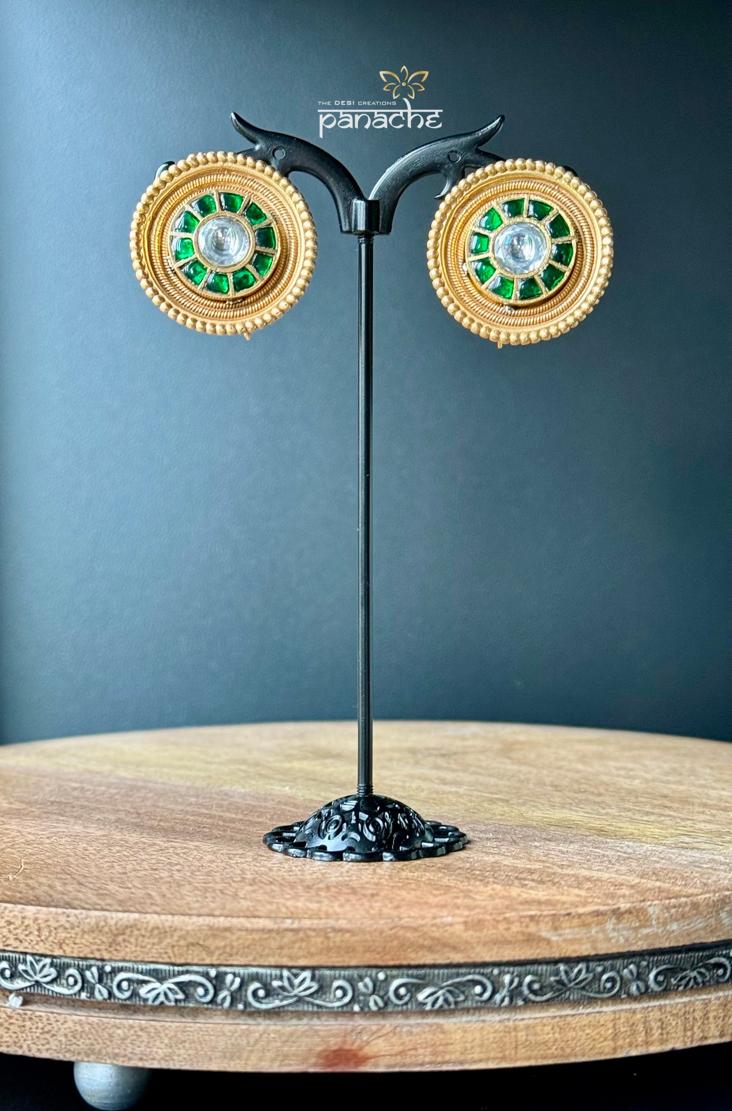 Earring 925 Silver- Kundan Stud