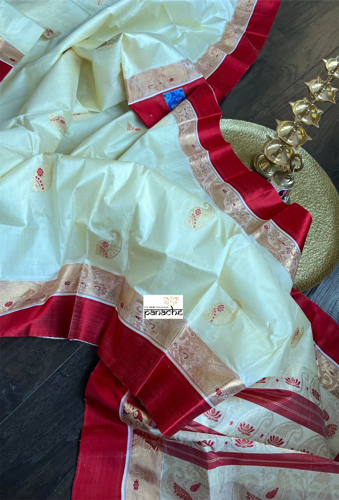 Pure Garad Silk- Light Butter Yellow Red