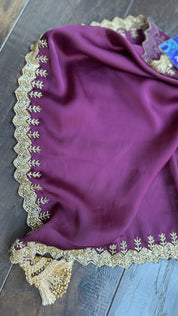 Designer Satin Silk - Plum Color