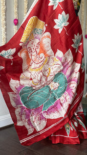 Pure Silk -  Hand Batik Ganesha