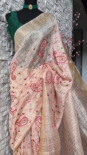 Embroidered Linen - Peach