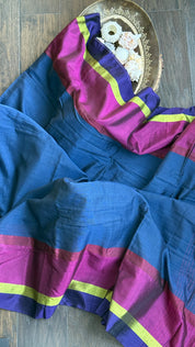 Pure Cotton Satin - Midnight Blue Striped