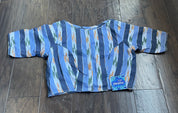 Designer Cotton Blouse - Light Dark Blue Ikat