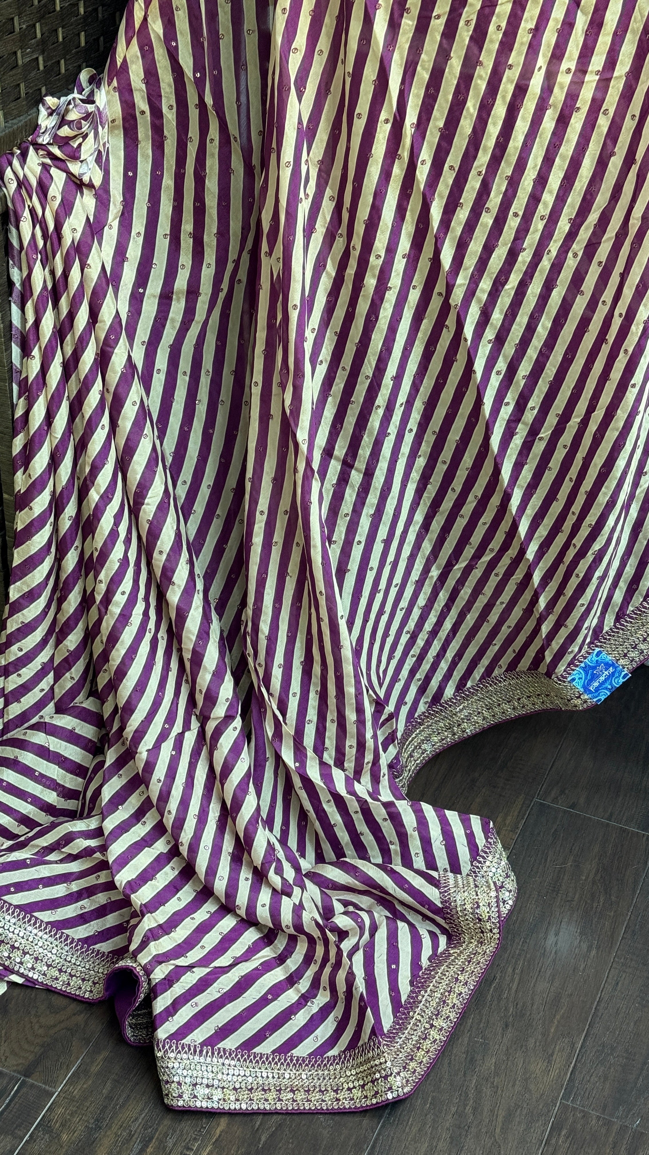 Designer Georgette- Purple Leheriya