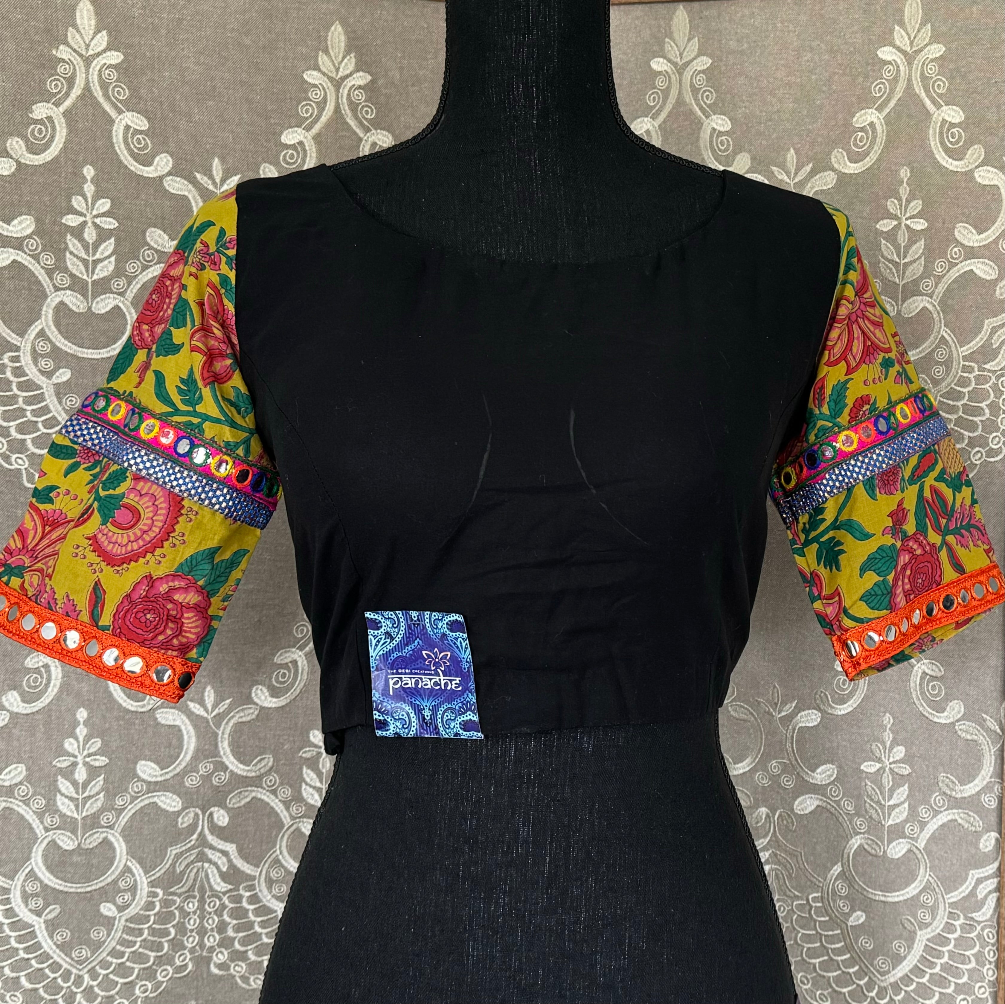 Designer Blouse - Black Yellow