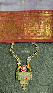 Silver Long Necklace - Statement Horse Pendent