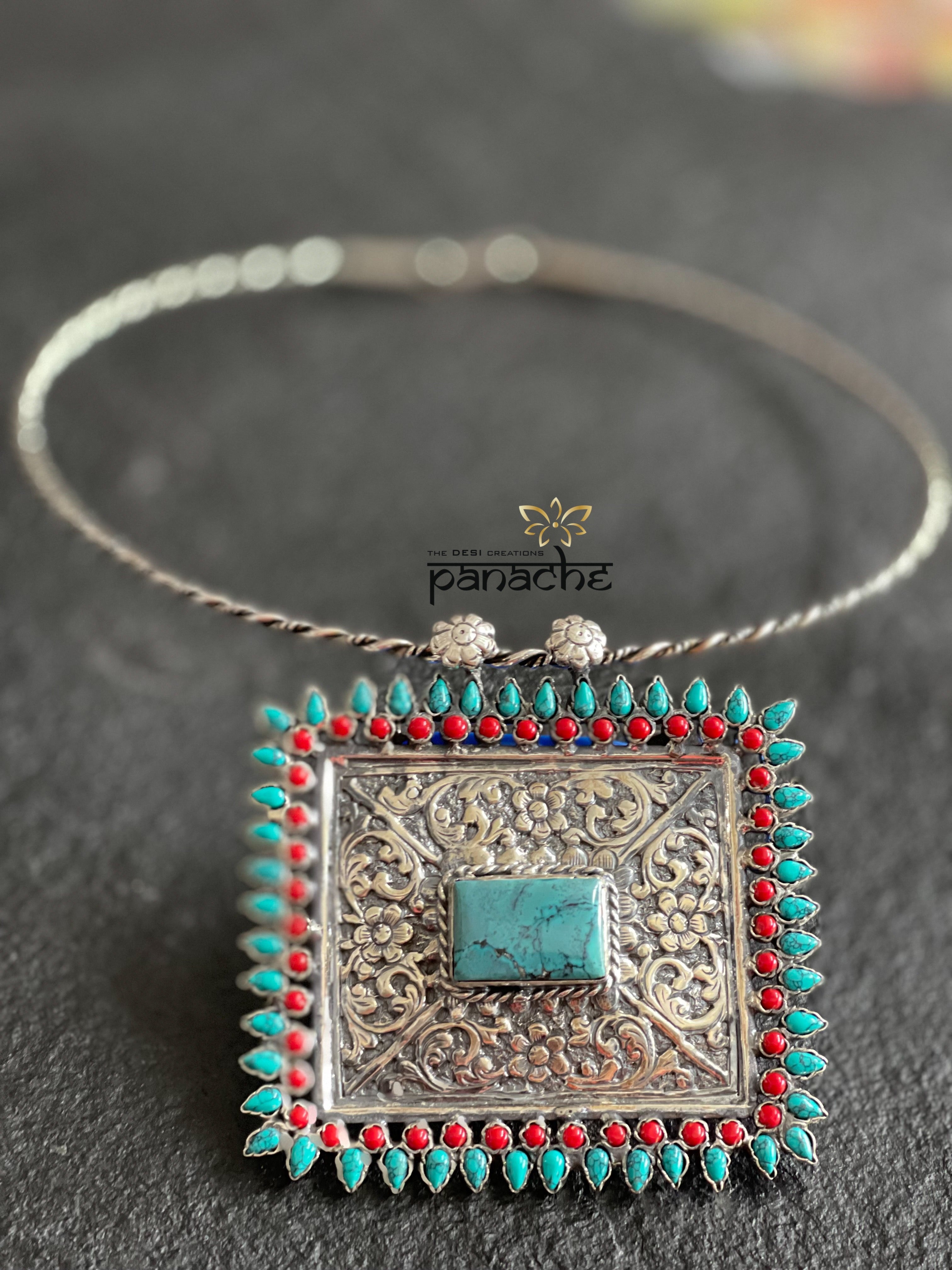 Silver 925 Hasli - Turquoise Pendent