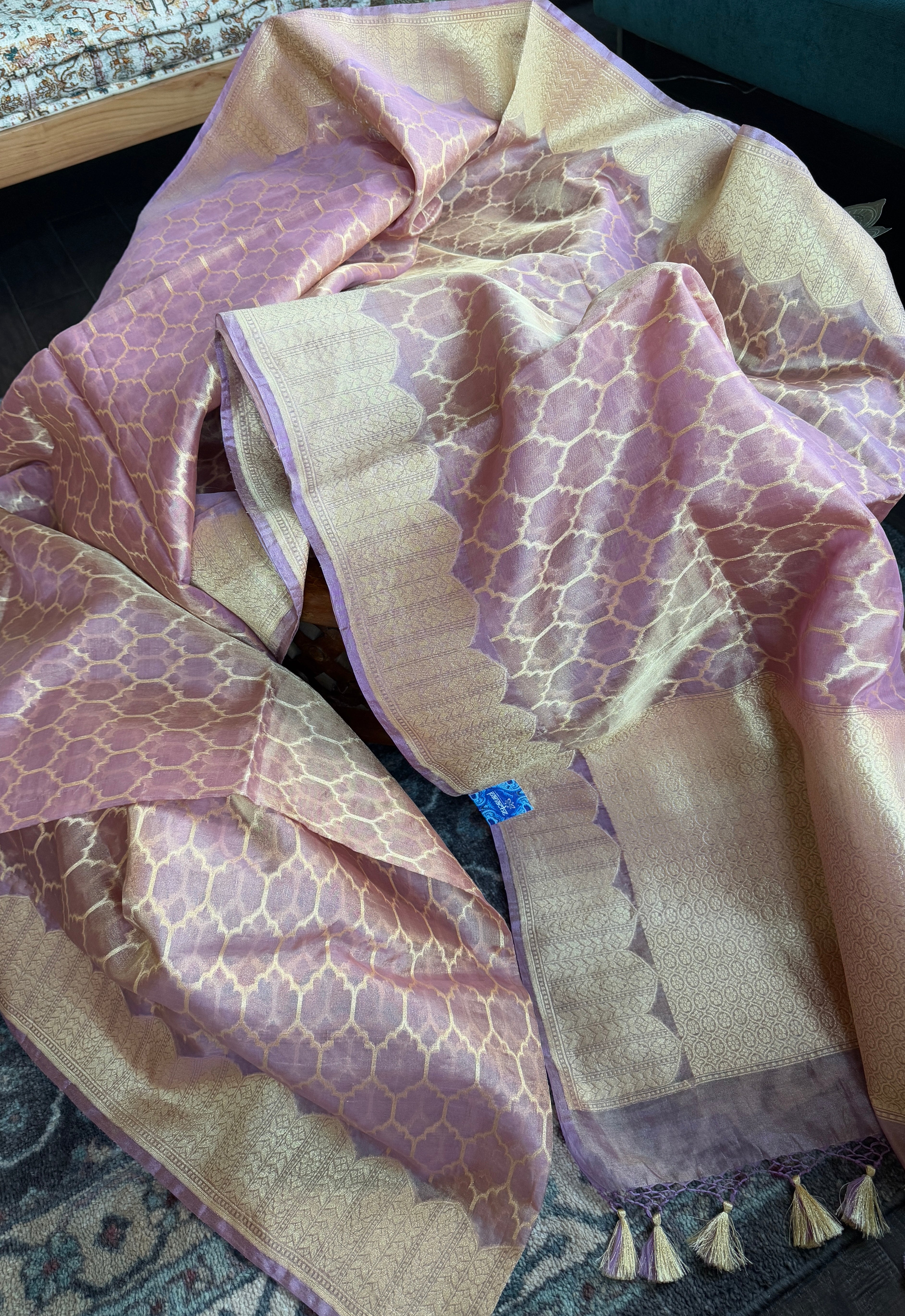 Pure Tissue Kora Silk Banarasi - Light Pink