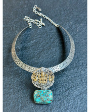 Silver 925 Hasli - Temple Turquoise Pendant