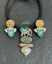 Silver 92.5 Tassel Necklace - Elephant Pendant