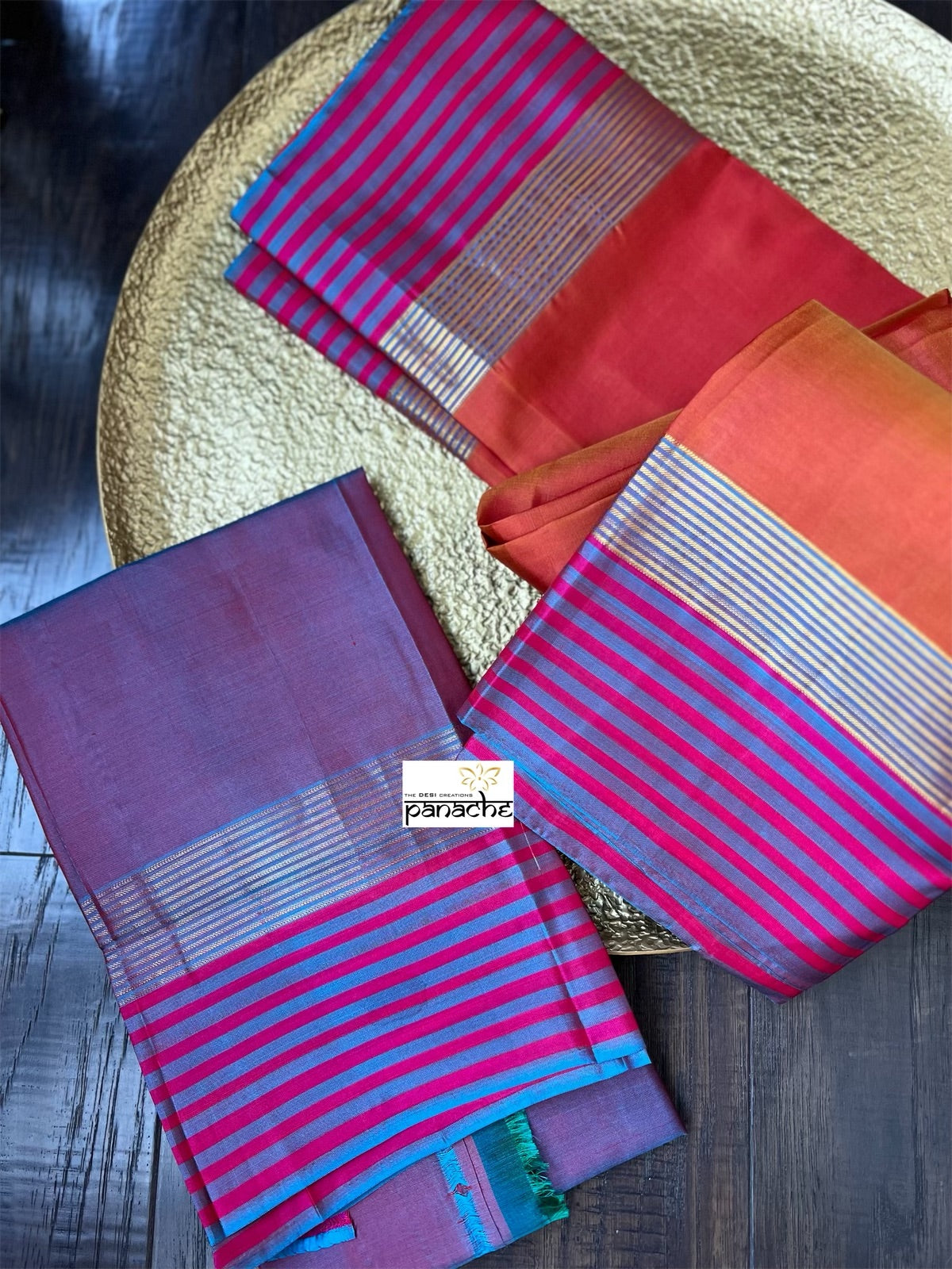 Pure Silk Kanjivaram - Orange Purple