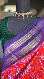 Pure Silk Ikat - Orange Purple Pochampally