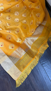 Chanderi Silk Cotton - Mango Yellow Woven