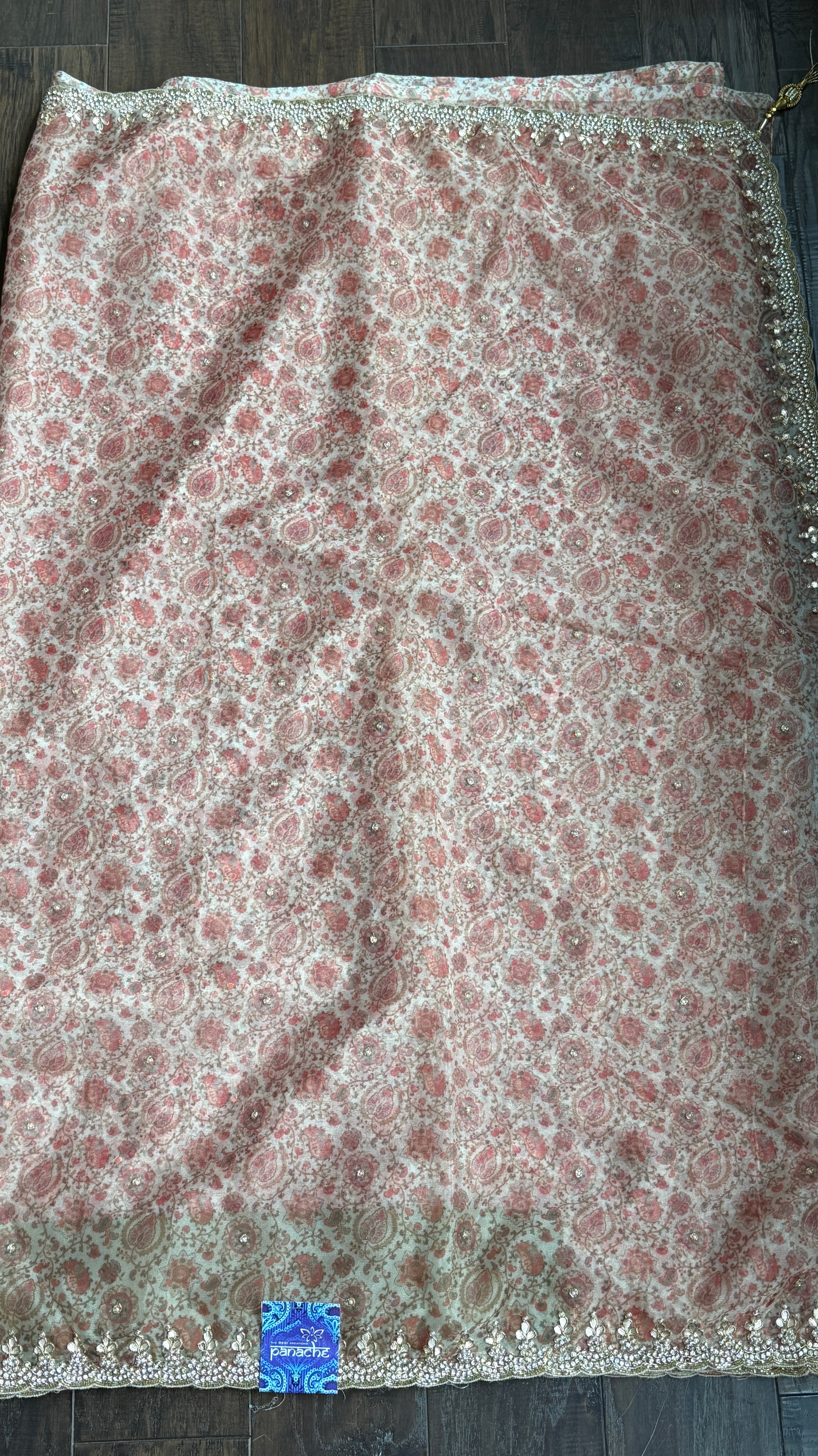 Designer Inspired Organza - Kalamkari Printed