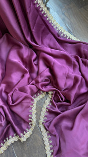 Designer Satin Silk - Plum Color