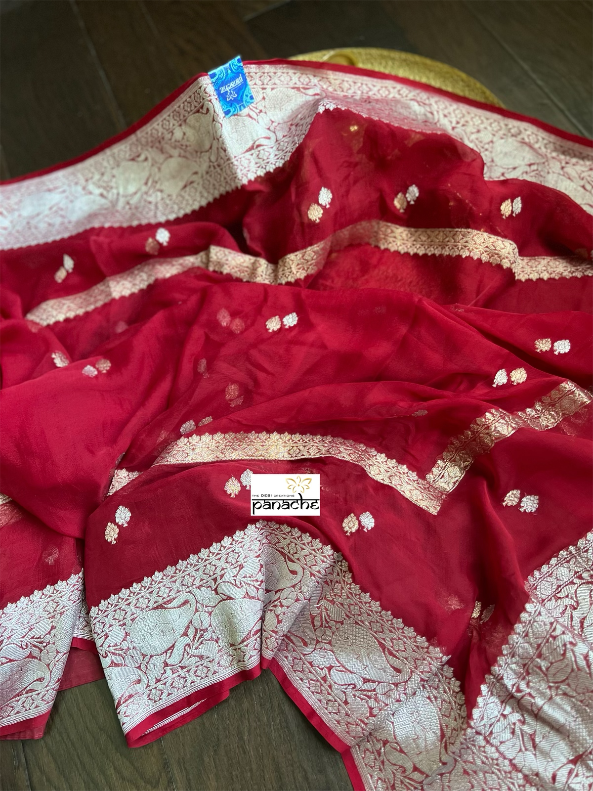 Khaddi Georgette Banarasi - Red