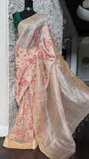 Embroidered Linen - Peach