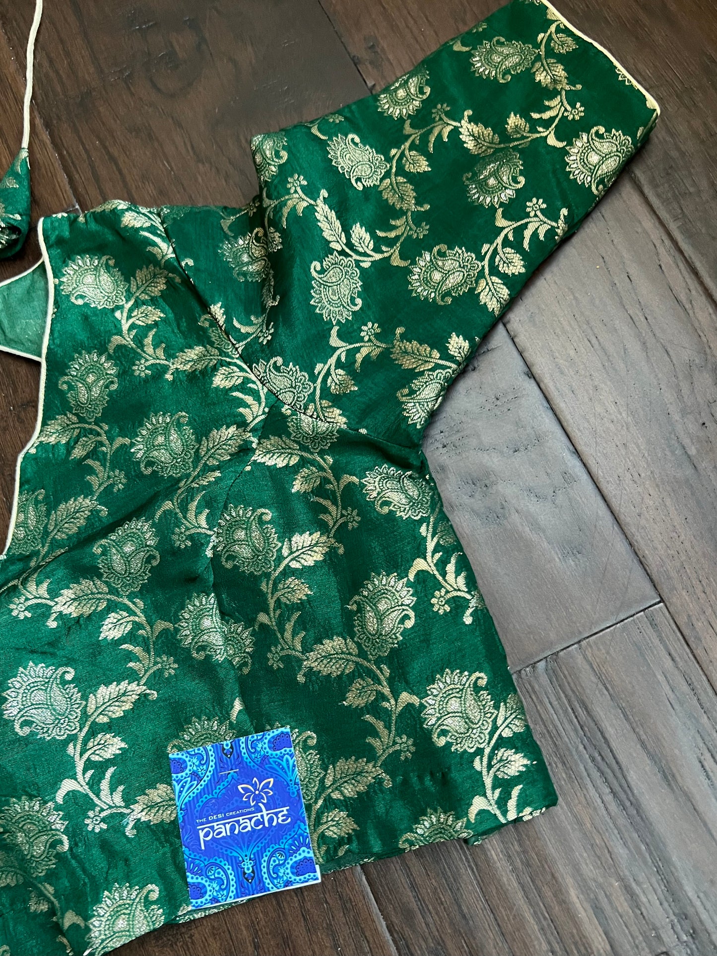 Designer Blouse - Green Zari Woven