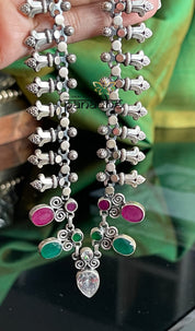 Silver 925 Necklace Earring Set - Temple Stone