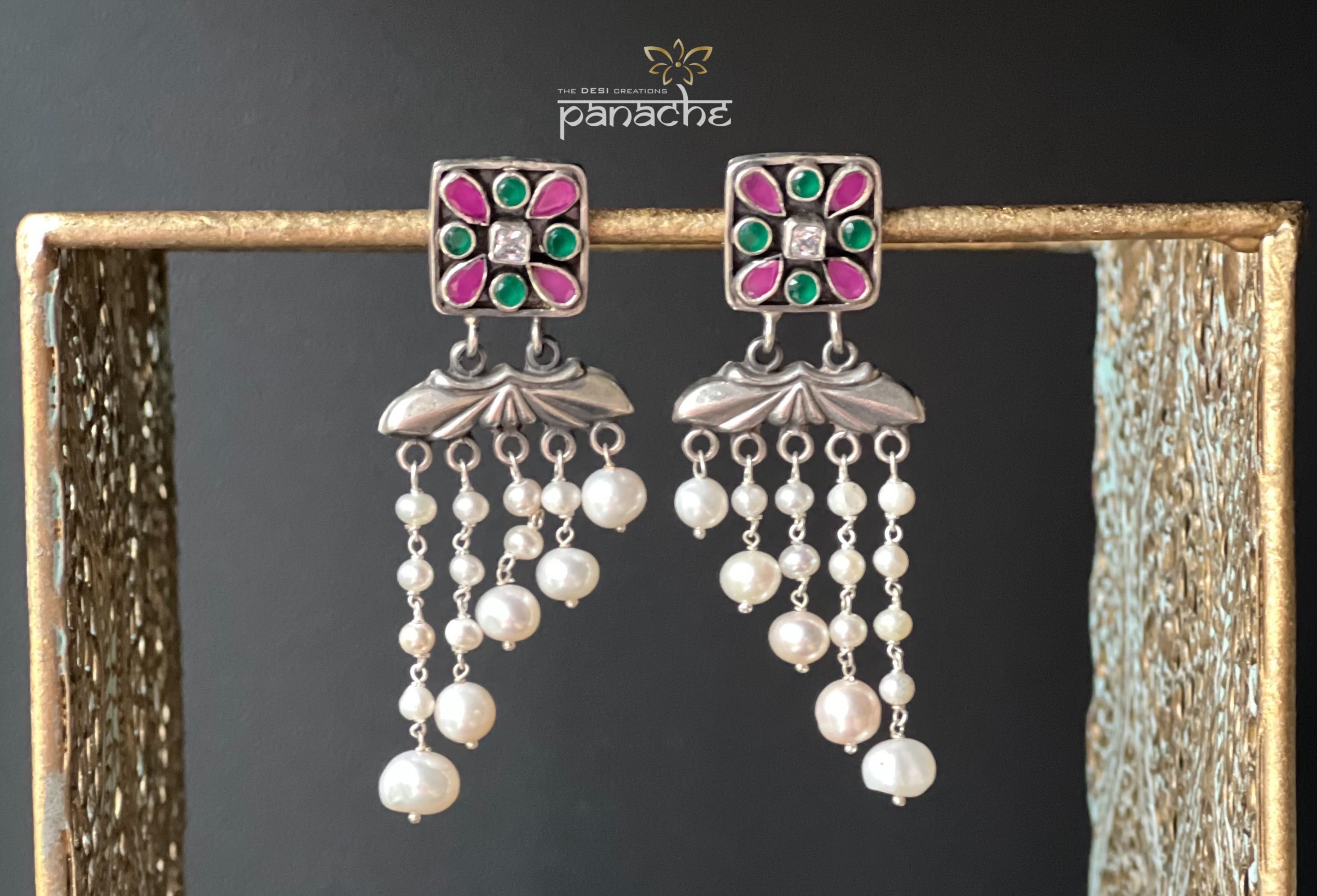 Earring 925 Silver- Kundan Pearl