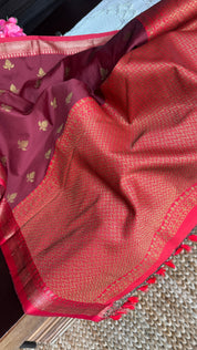 Soft Silk Banaras Saree - Maroon
