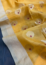 Chanderi Silk Cotton - Mango Yellow Woven