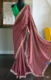 Designer Silk - Brown Rust Printed