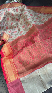 Tissue Kota Silk - Tan Beige Red