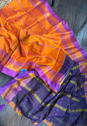 South Cotton Silk - Orange Purple Handwoven