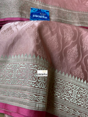 Pure Silk Mashru Banarasi- Dusty Rose Pink