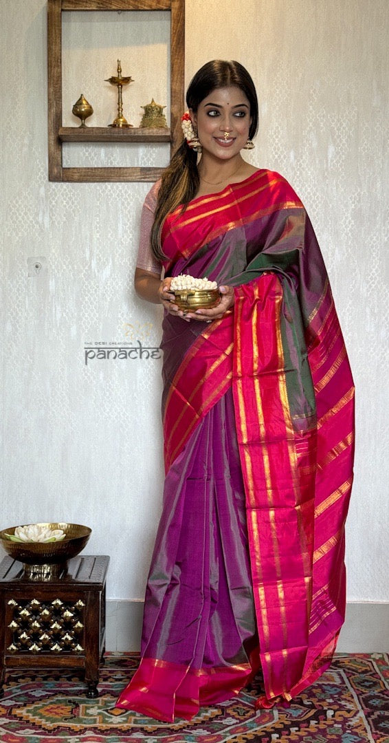Pure Silk Kanjivaram - Purple Dual Tone