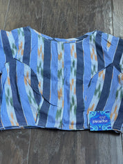 Designer Cotton Blouse - Light Dark Blue Ikat