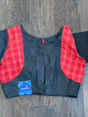 Designer Cotton Blouse - Black and Red