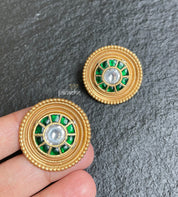 Earring 925 Silver- Kundan Stud