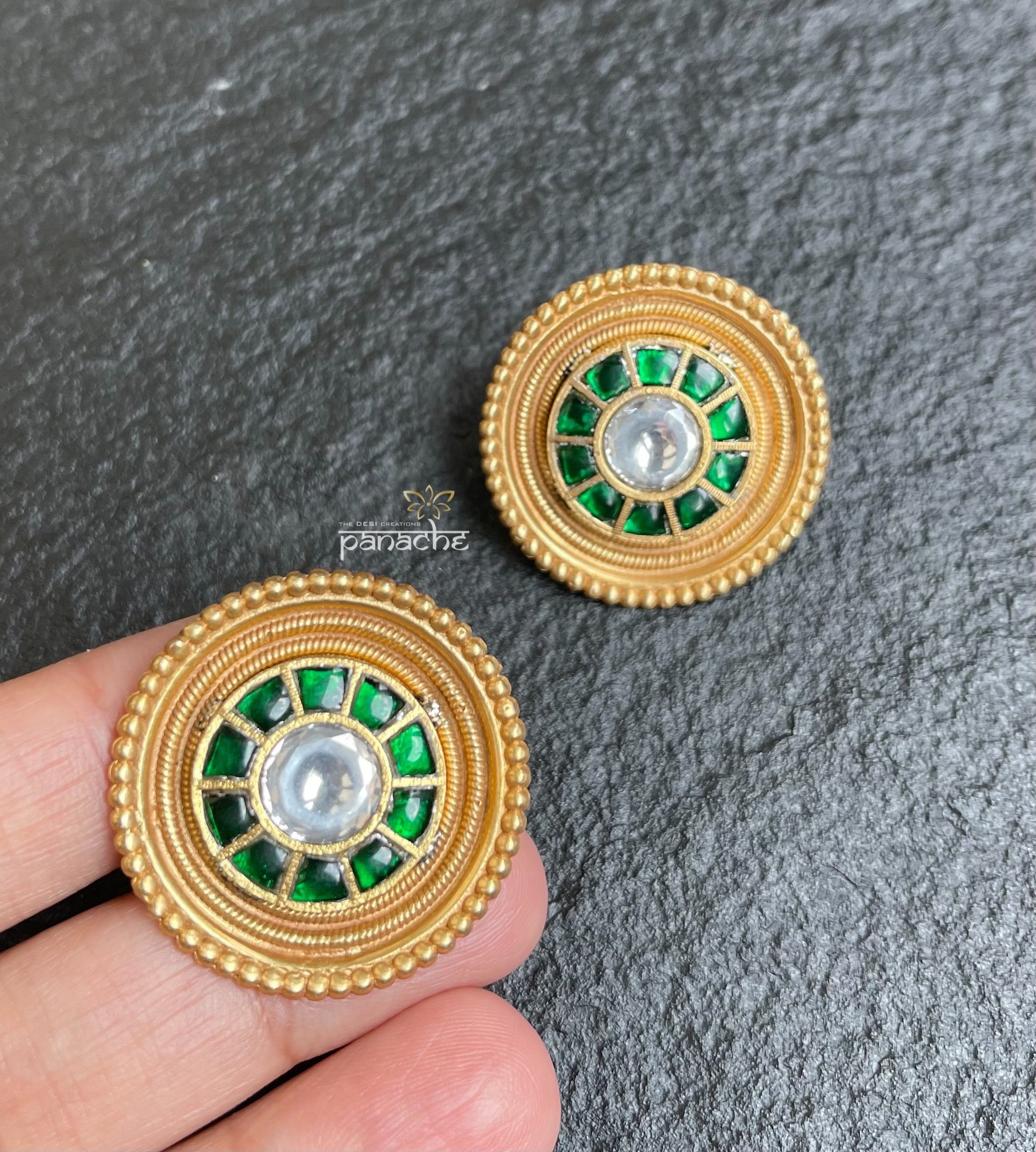 Earring 925 Silver- Kundan Stud