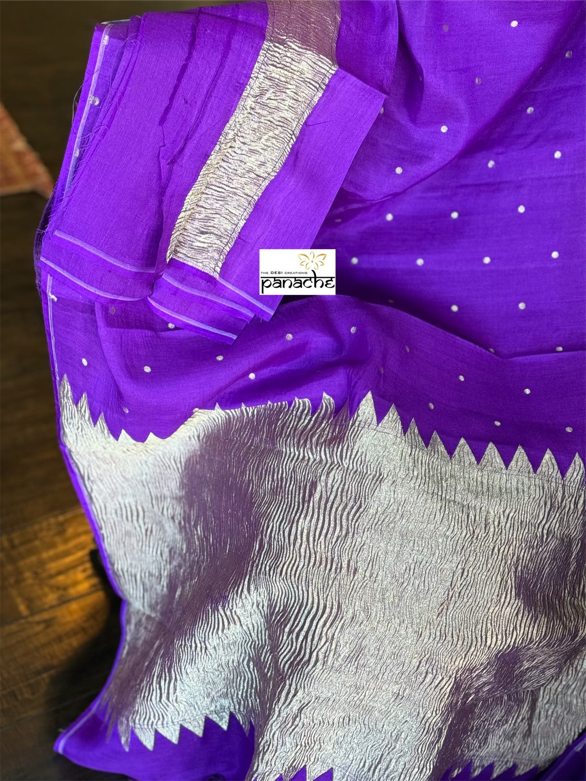 Muga Chiffon Banarasi - Purple Woven
