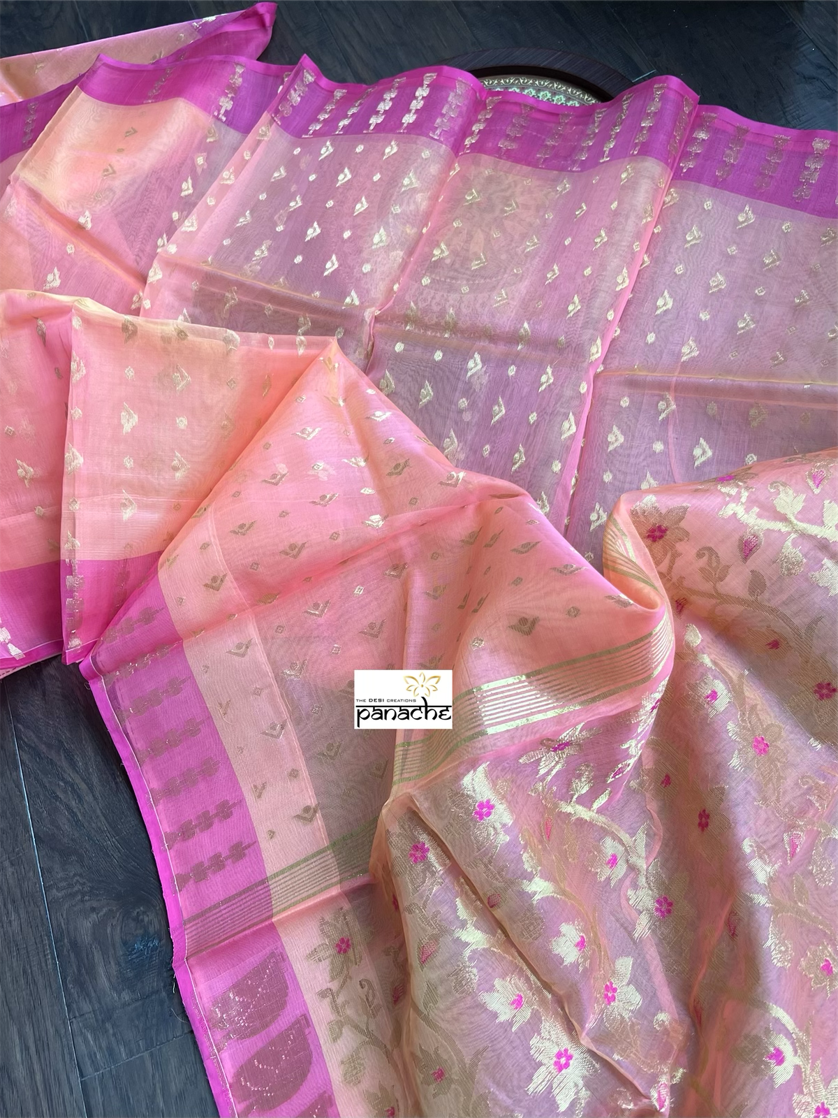 Muslin Jamdaani - Peach Pink