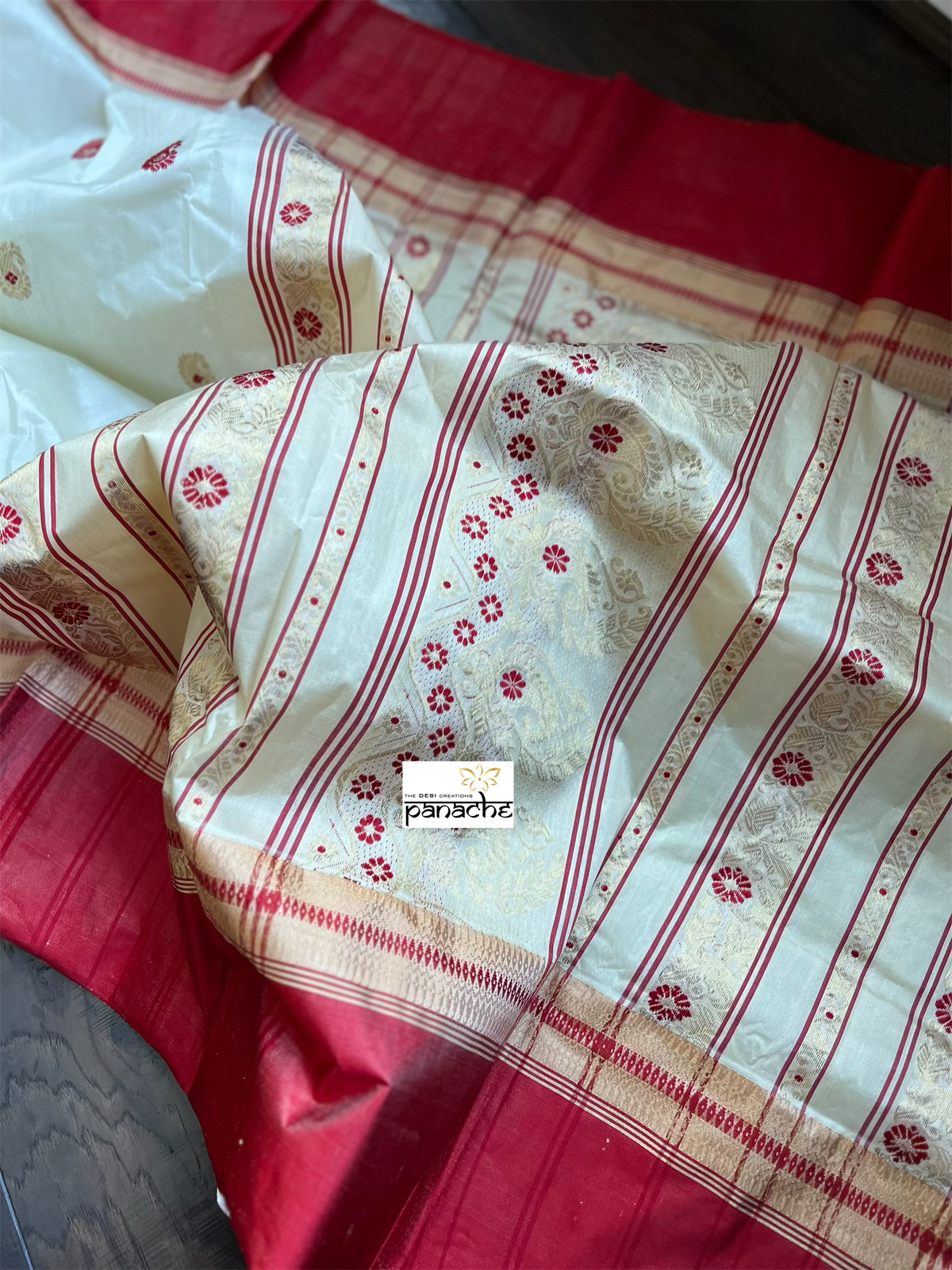 Pure Garad Silk- Light Butter Yellow Red