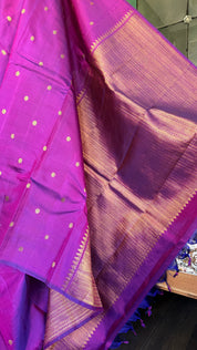 Pure Silk Kanjivaram - Magenta Borderless