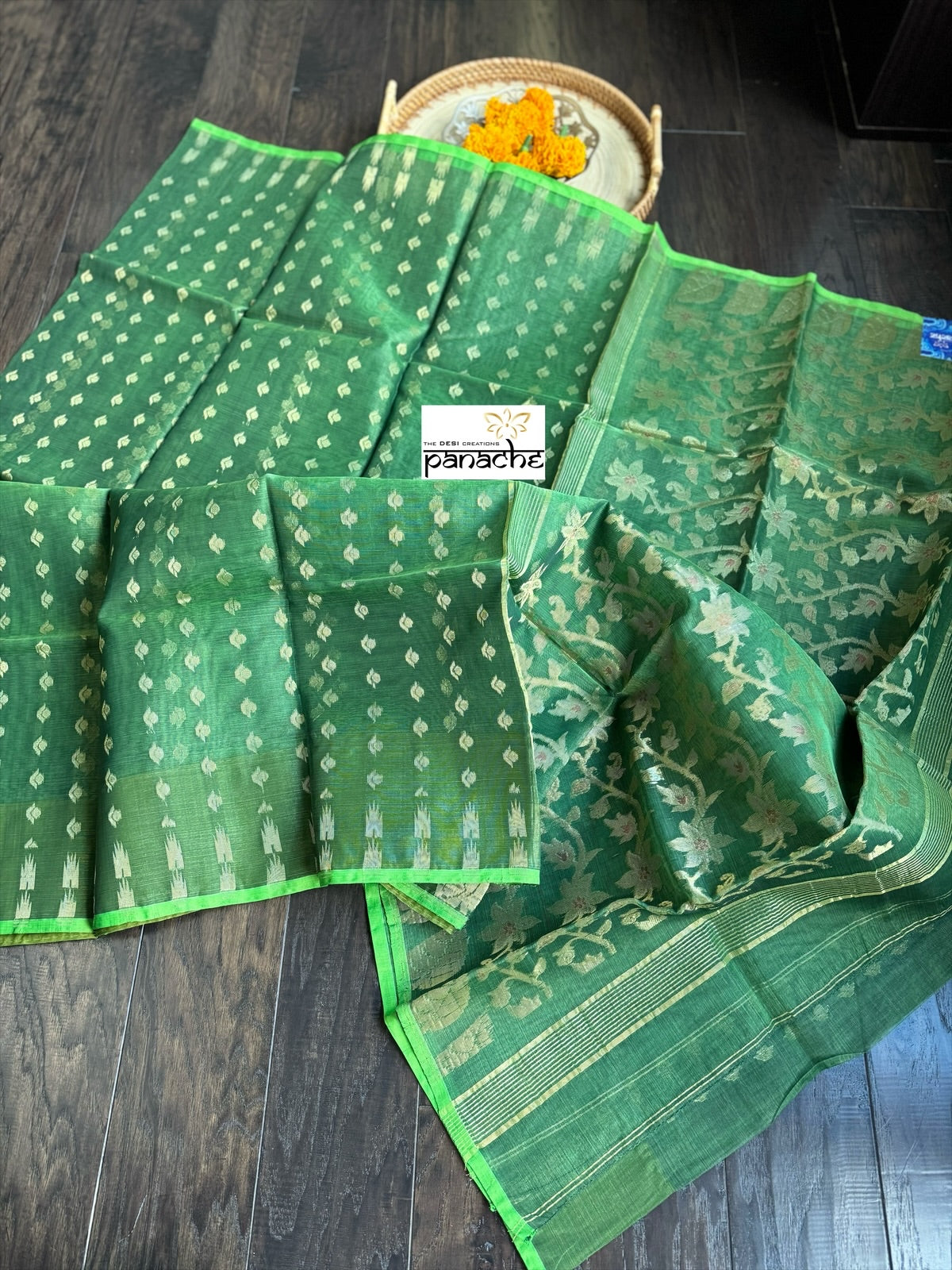 Muslin Jamdaani - Green