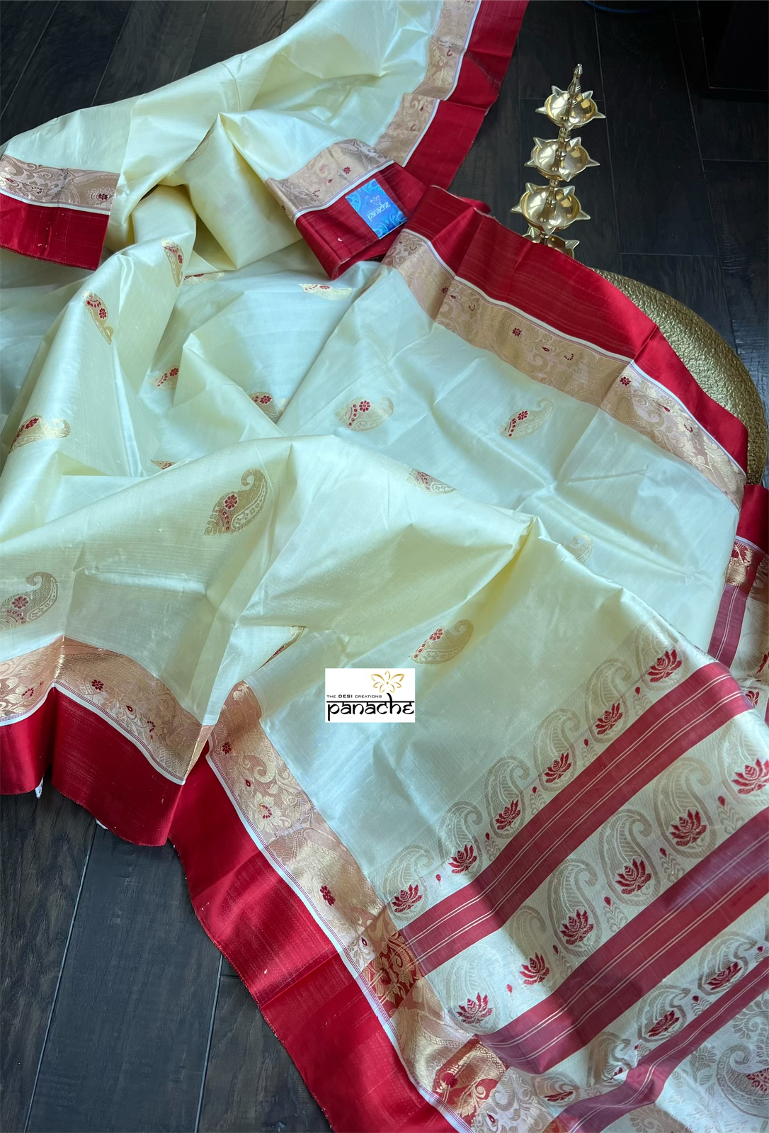 Pure Garad Silk- Light Butter Yellow Red