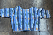 Designer Cotton Blouse - Light Dark Blue Ikat