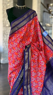 Pure Silk Ikat - Orange Purple Pochampally