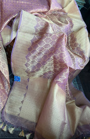 Pure Tissue Kora Silk Banarasi - Light Pink