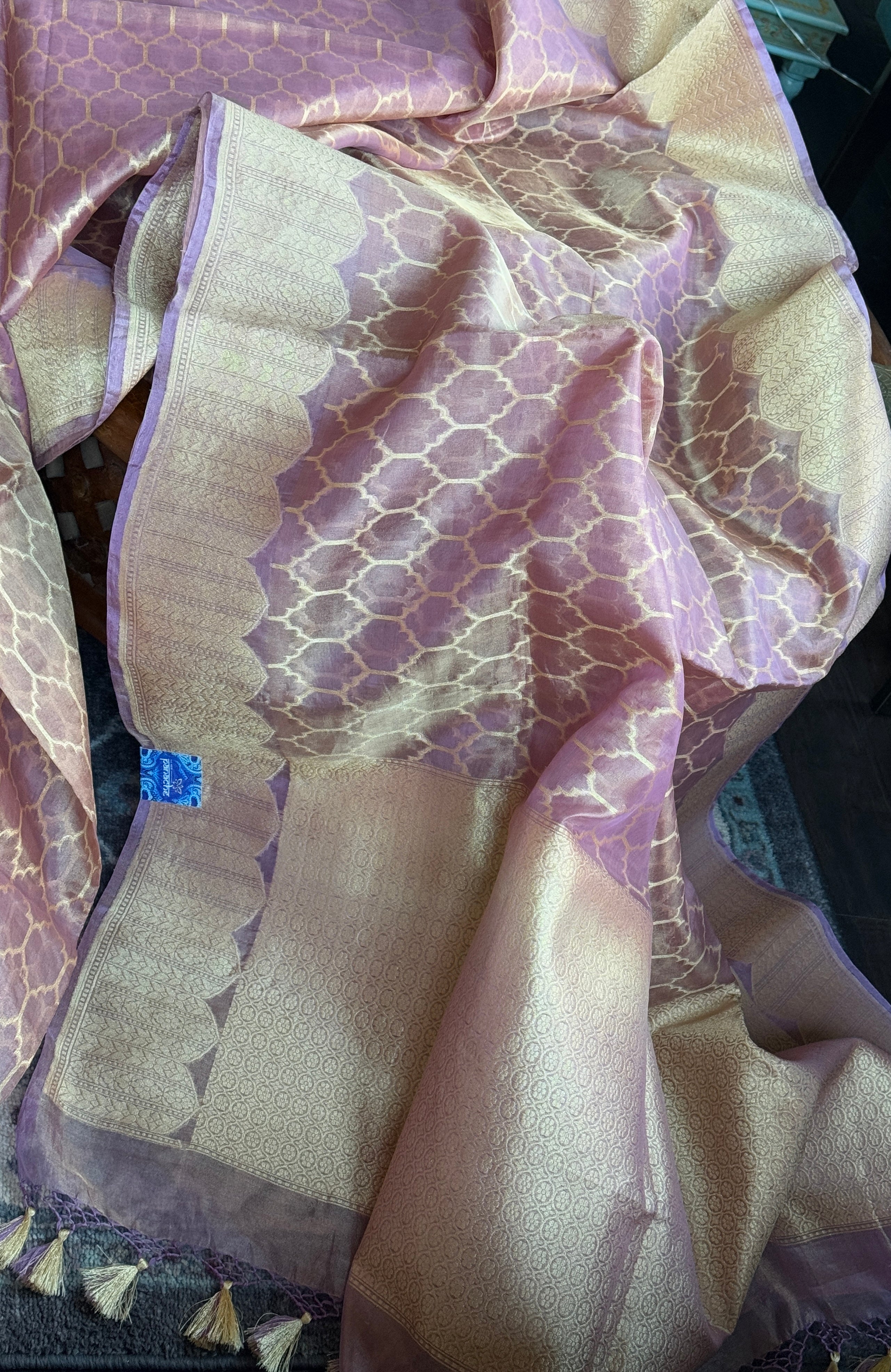 Pure Tissue Kora Silk Banarasi - Light Pink