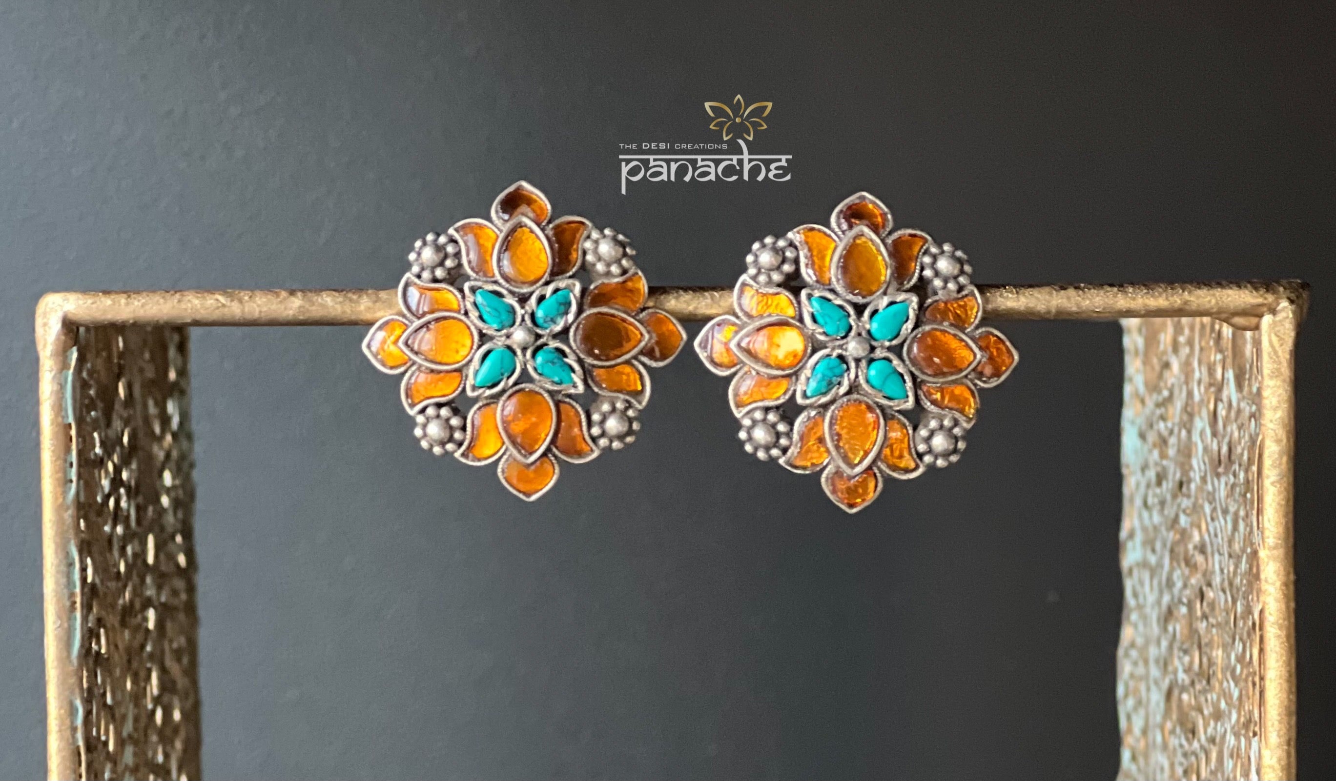 Earring 925 Silver- Kundan Stud