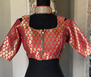 Designer Blouse - Pink Dual Shaded Cold Shoulder