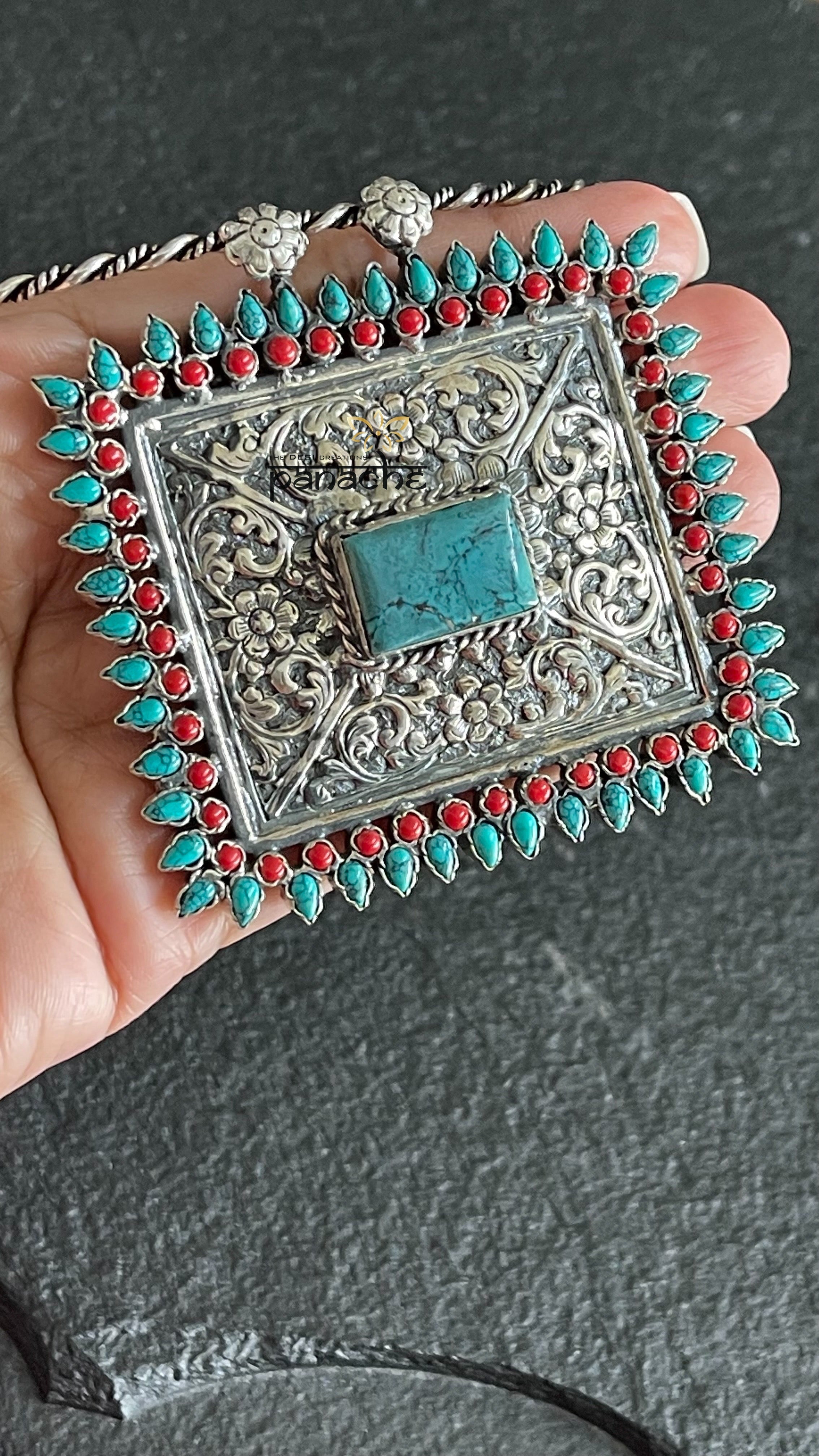 Silver 925 Hasli - Turquoise Pendent