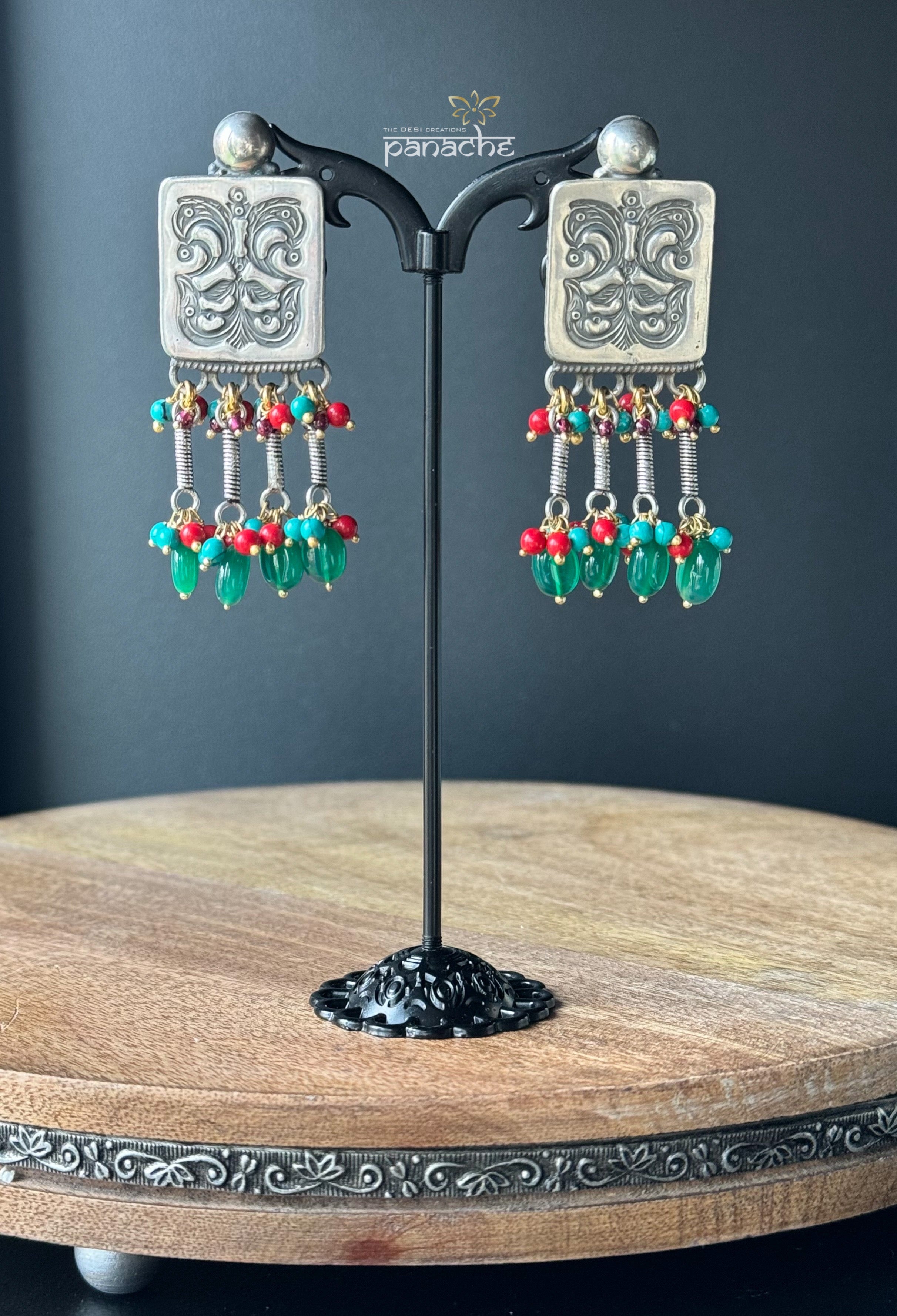 Earring 925 Silver- Square Drop